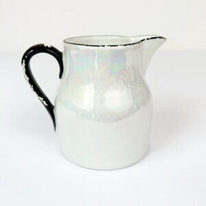 Vintage Three Crown China Germany Creamer Pitcher Iridescent Lusterware Vase